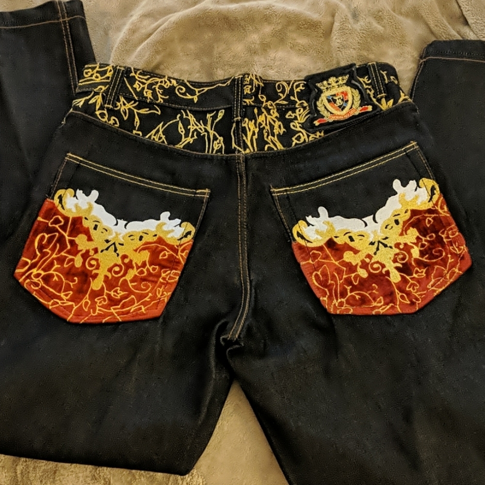 Crown Holder men's 34 hip hop baggy jeans